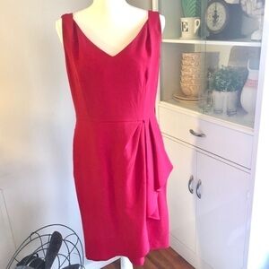 Nwt Chetta B red sleeveless ruffle dress
